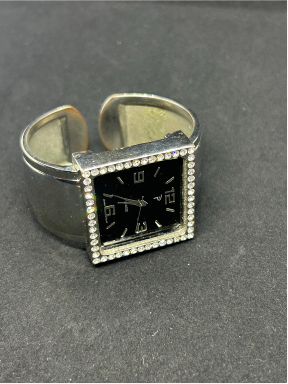 Women's Unbranded Cuff Watch One Size Silver Black